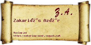 Zakariás Azár névjegykártya